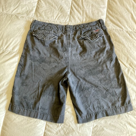 Vtg Y2K Hollister Shorts Mens 36(38) Button Fly Drawstring Cotton Gray Palm Tree - Picture 7 of 14